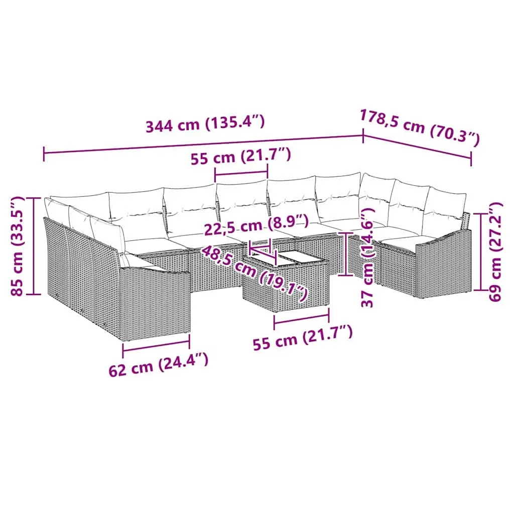 Modular Garden Sofa Set with Storage