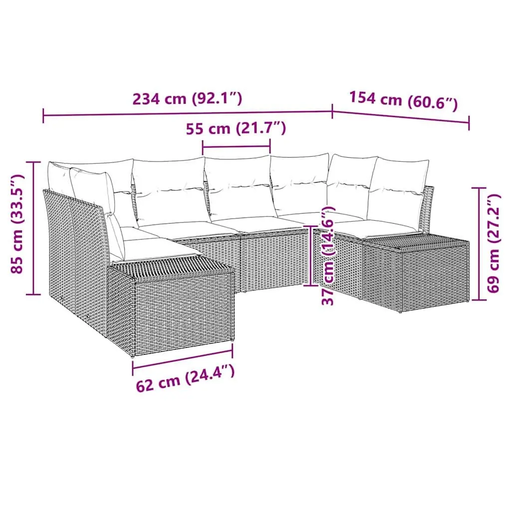 Modular Garden Sofa Set with Storage Box