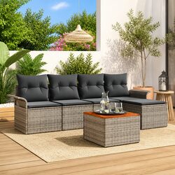 Stylish 6-Piece Modular Outdoor Garden Sofa Set
