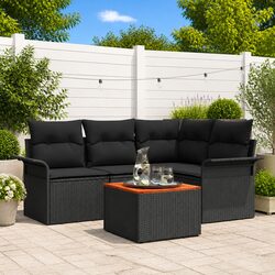 5-Piece Modular Rattan Outdoor Sofa Set with Storage Bags
