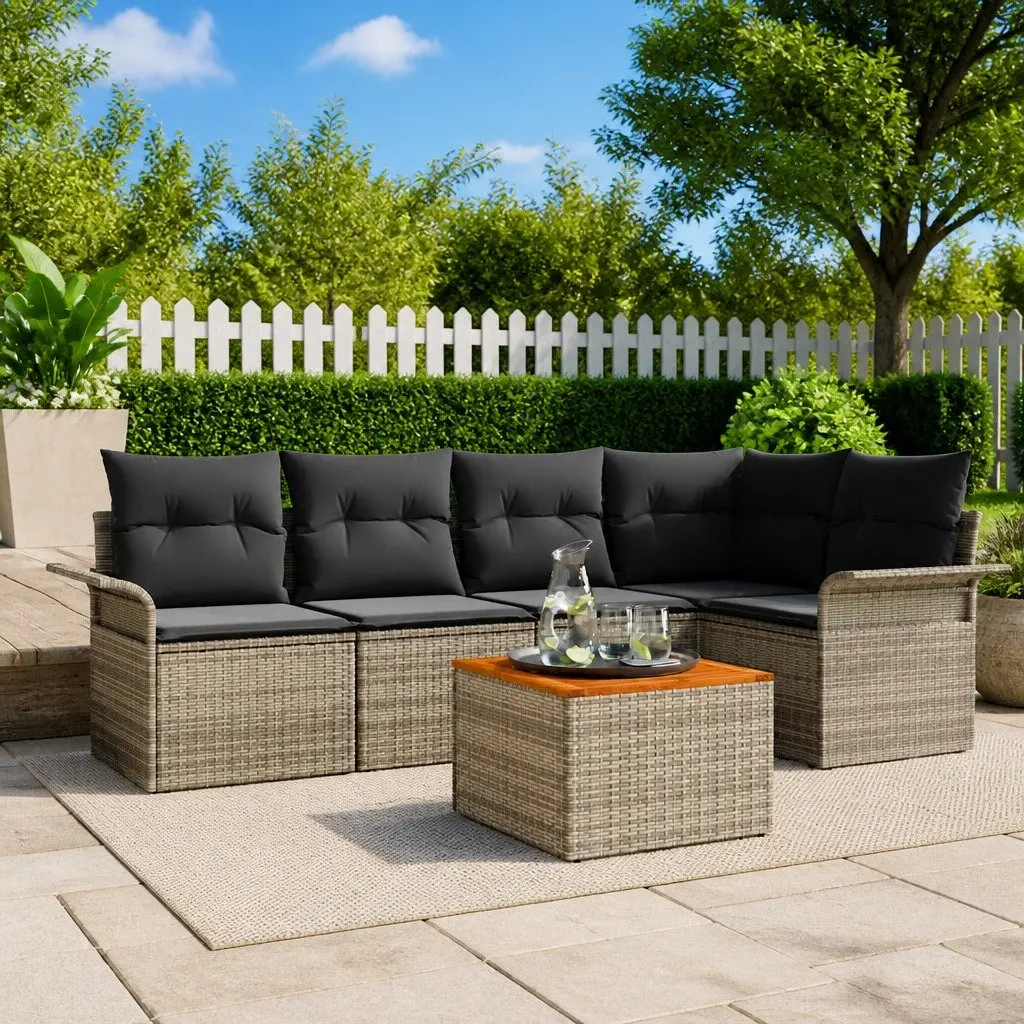 Grey Modular Outdoor Sofa Set with Integrated Storage