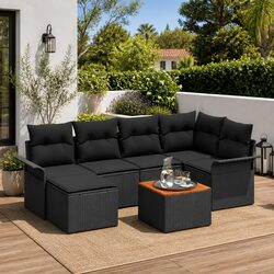 Modular Garden Sofa Set 7 Pcs – Durable Lounge Furniture