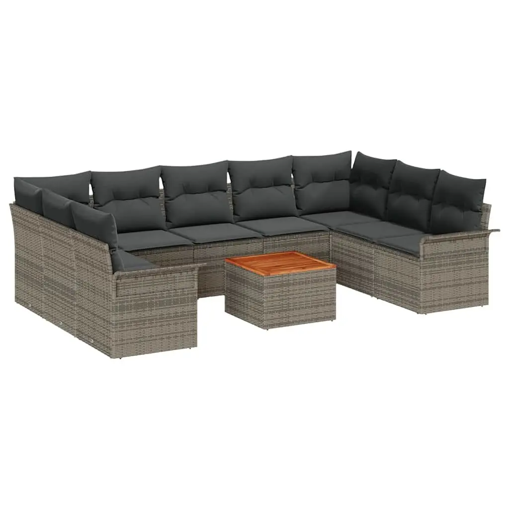 10 Piece Modular Garden Sofa Set in Grey