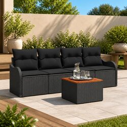 5-Piece Modular Outdoor Garden Sofa Set with Storage