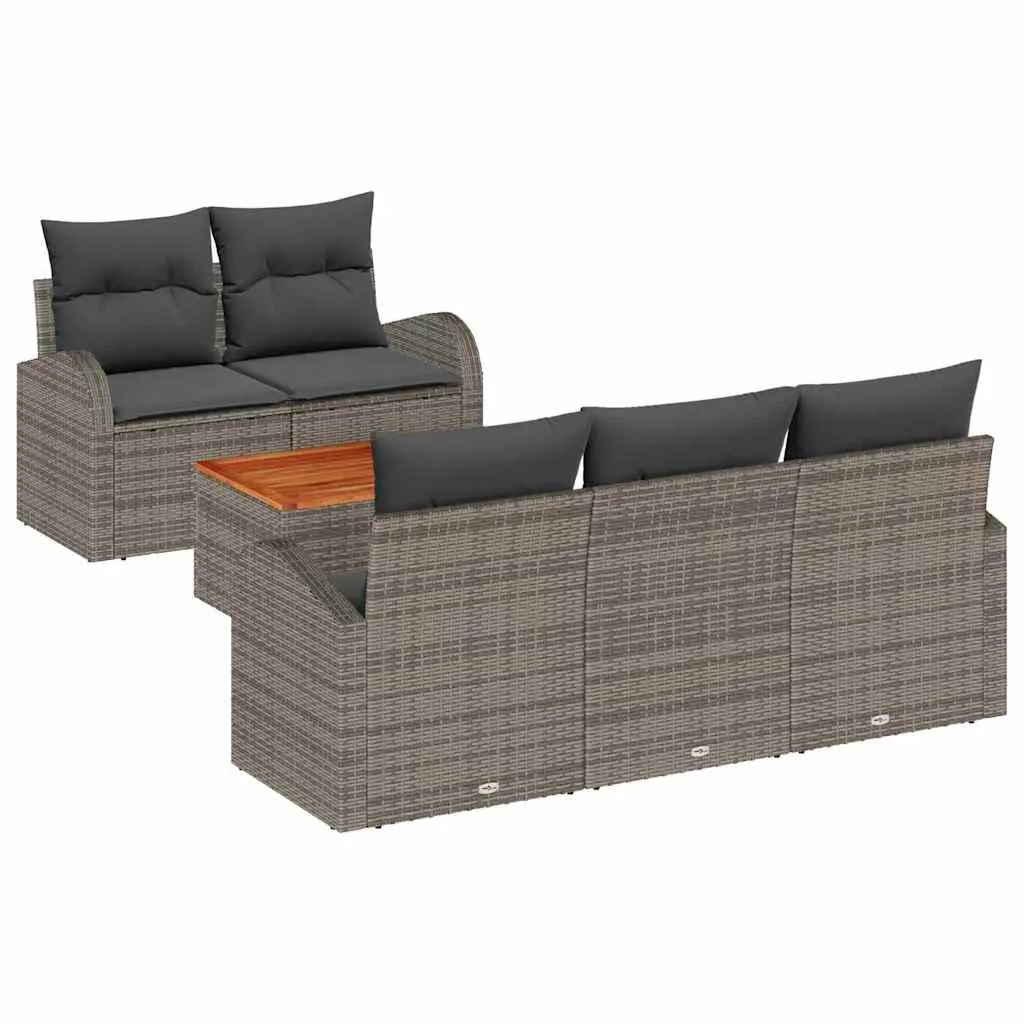 Modular 6-Piece Outdoor Garden Sofa Set in Grey