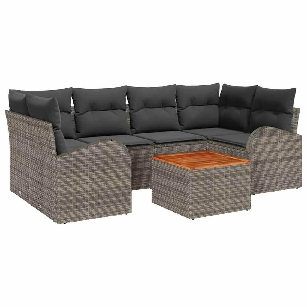 7-Piece Modular Garden Sofa Set in Grey