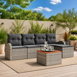 Stylish 6-Piece Modular Outdoor Sofa Set in Grey
