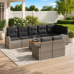 Durable 9-Piece Outdoor Modular Rattan Sofa Set