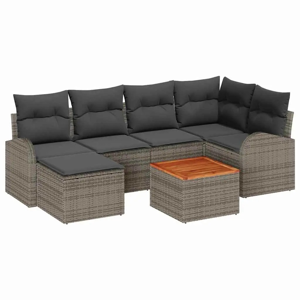 7 Piece Modular Garden Sofa Set in Grey