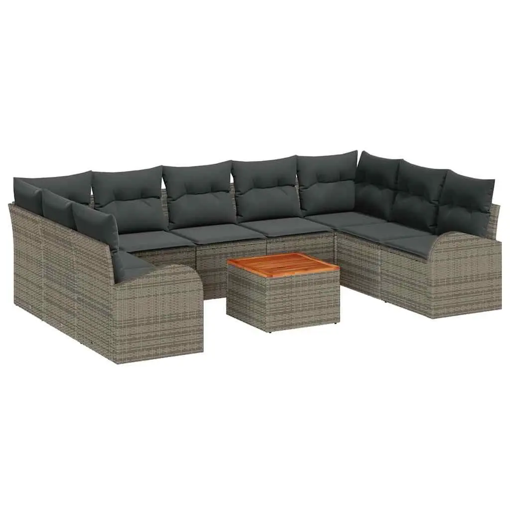 10-Piece Modular Garden Sofa Set in Grey