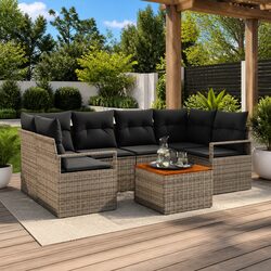 Stylish 7-Piece Modular Garden Sofa Set with Storage