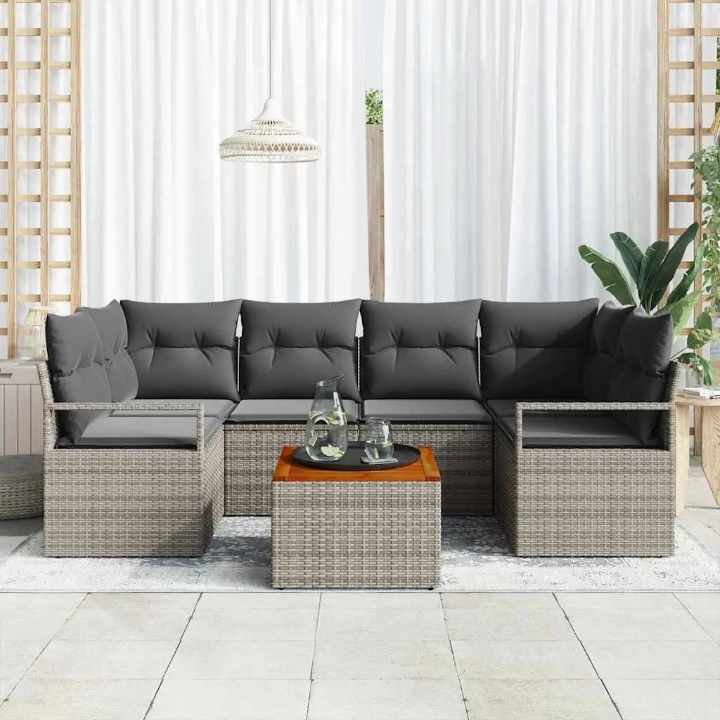 7-Piece Modular Garden Sofa Set with Storage