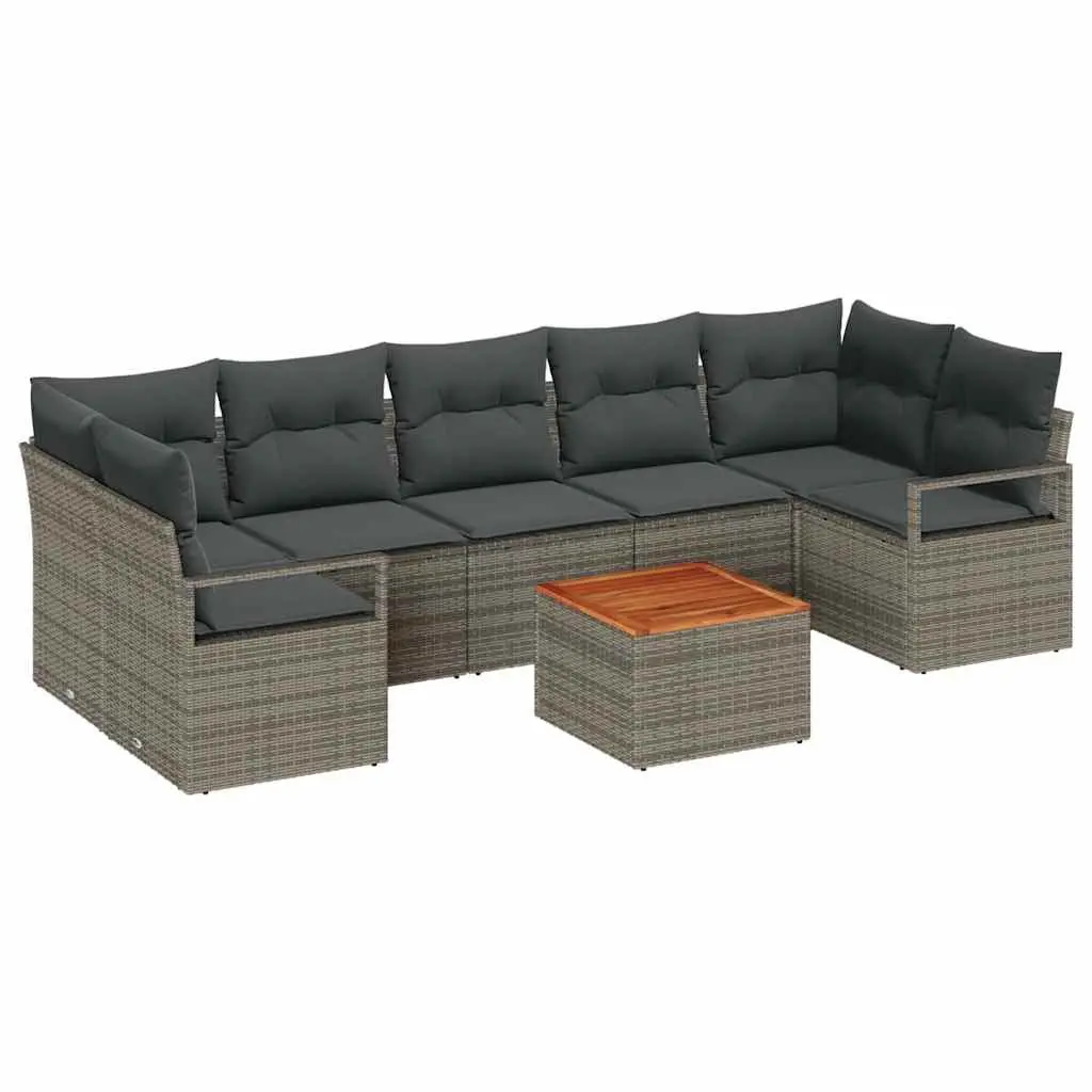 8-Piece Grey Modular Garden Sofa Set