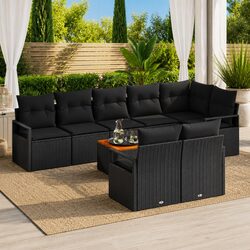 Stylish 9-Piece Modular Rattan Garden Sofa Set