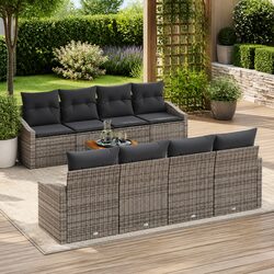 Premium 9-Piece Grey Modular Garden Sofa Set