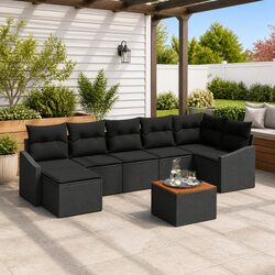 Contemporary 8 Piece Modular Garden Sofa Set with Storage