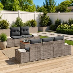 Stylish 6-Piece Outdoor Garden Sofa Set in Grey