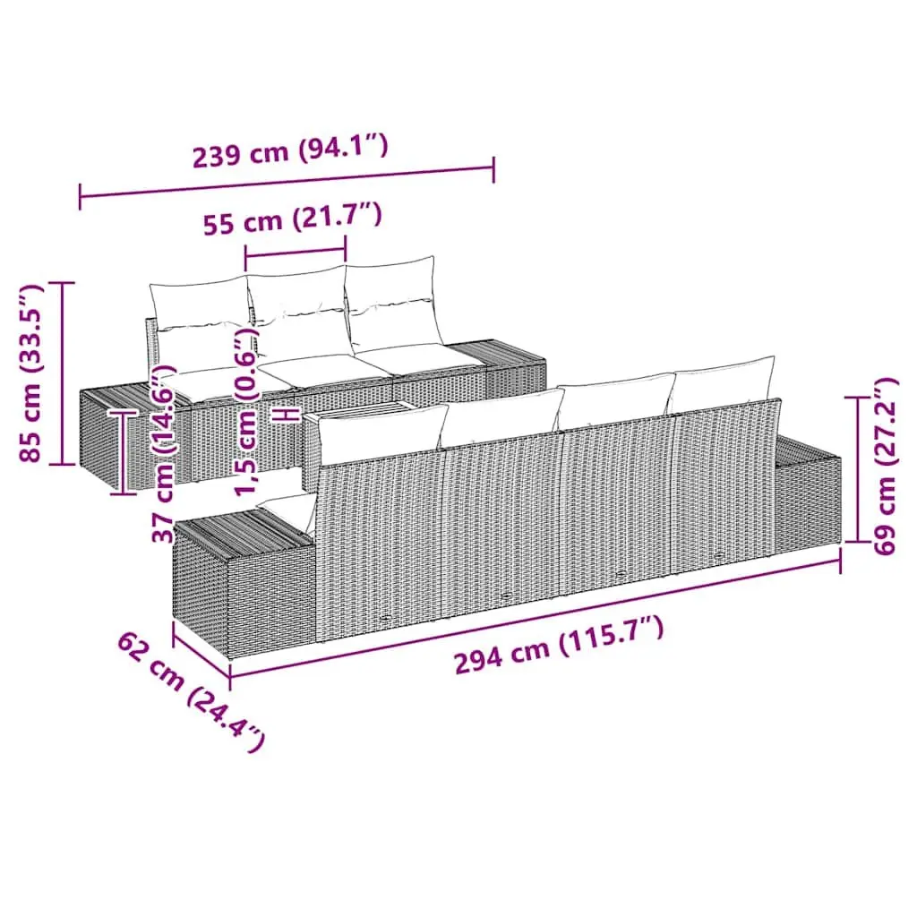 Modular Outdoor Sofa Set with Storage Bag