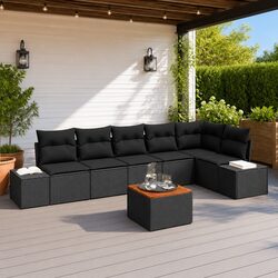 Stylish 7-Piece Modular Garden Sofa Set with Storage