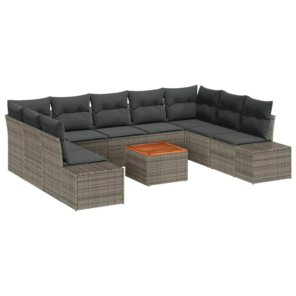 10-Piece Modular Garden Sofa Set in Grey