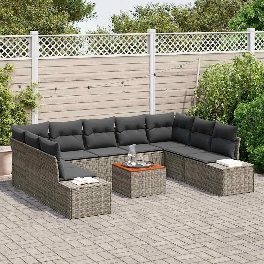 10-Piece Modular Garden Sofa Set in Grey