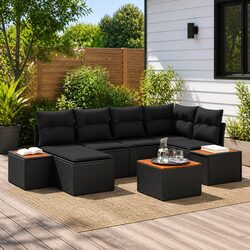 7-Piece Modular Outdoor Sofa Set with Cushions