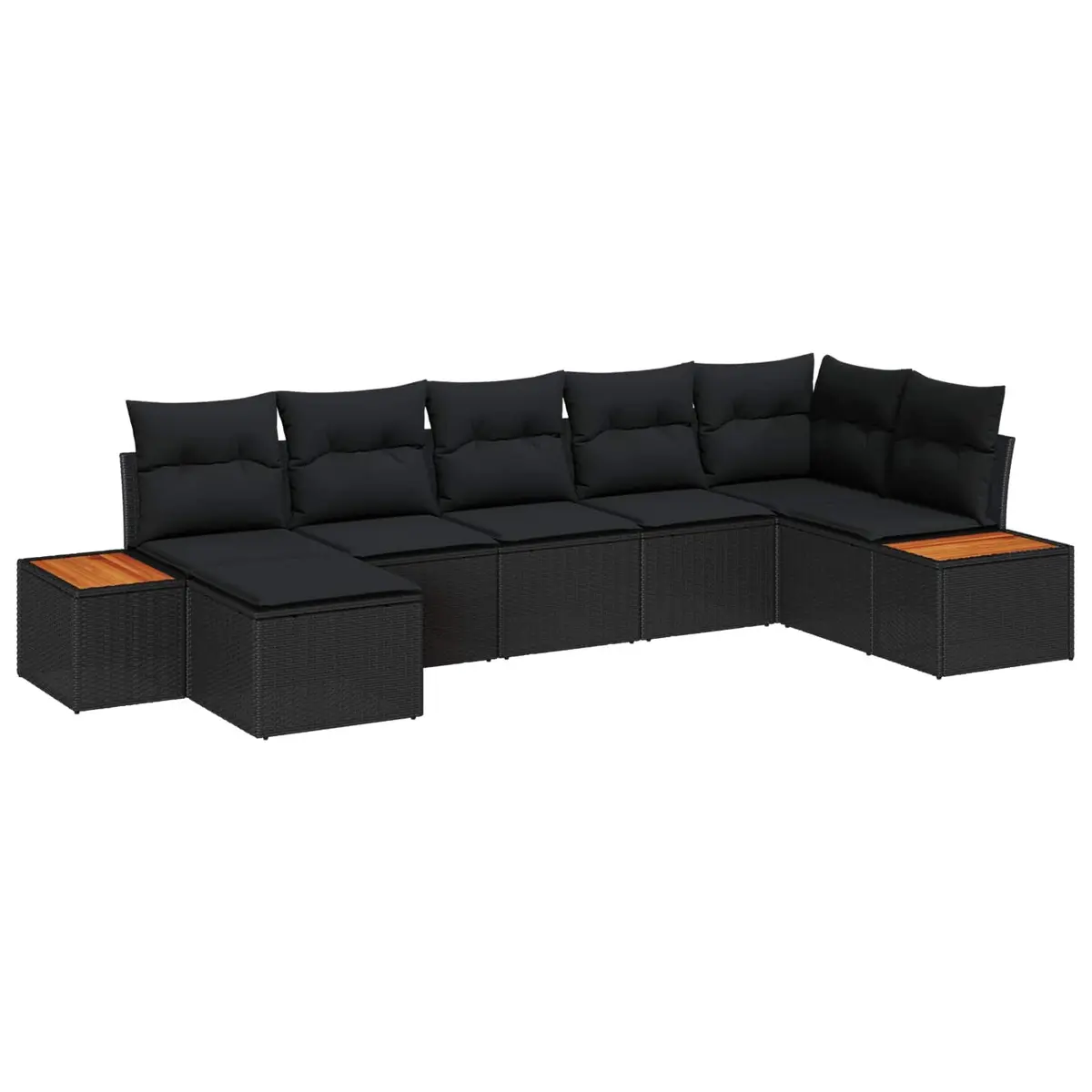 8-Piece Modular Garden Sofa Set in Black
