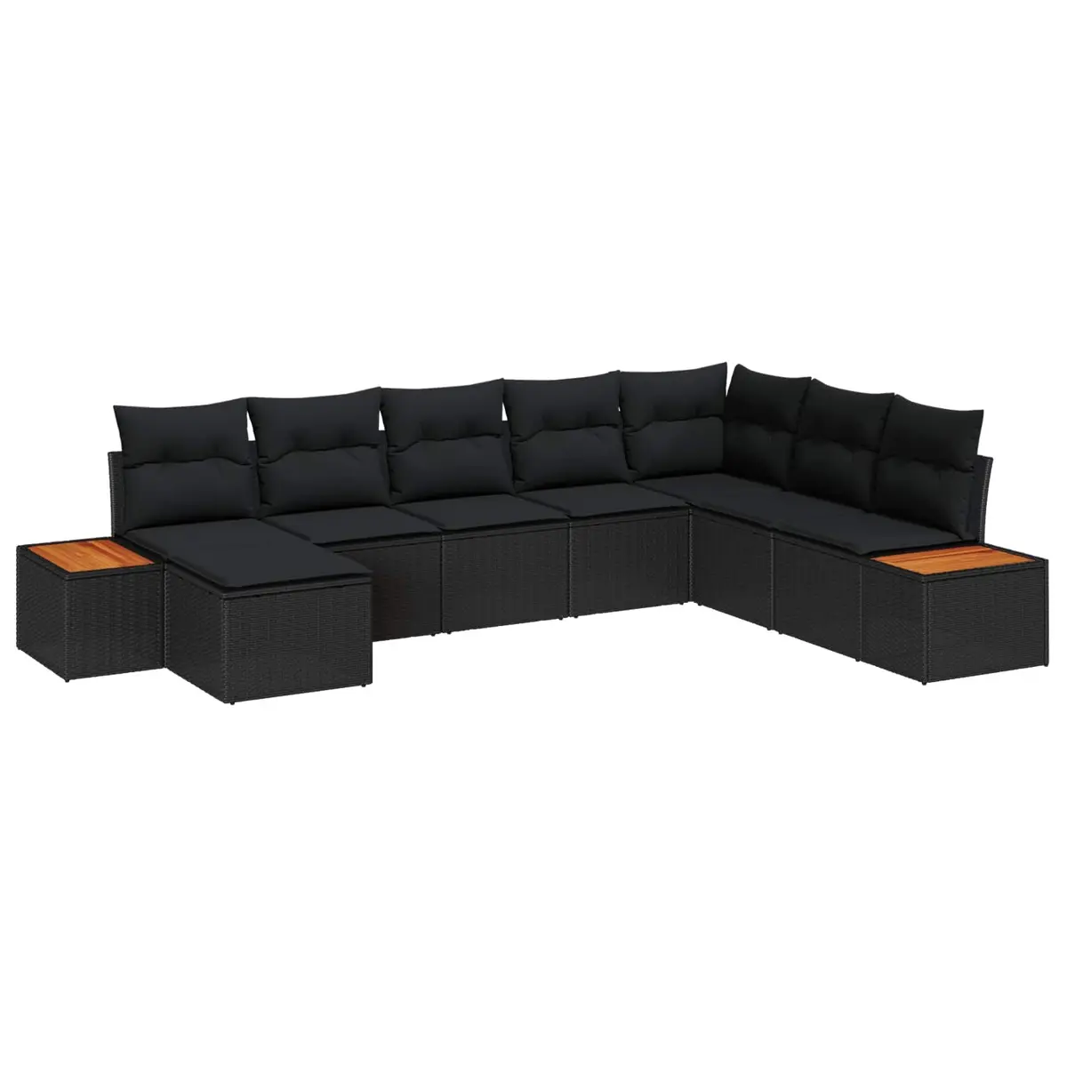 9-Piece Outdoor Modular Sofa Set with Rattan