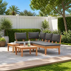 Premium 4-Piece Brown Grey Outdoor Sofa Set