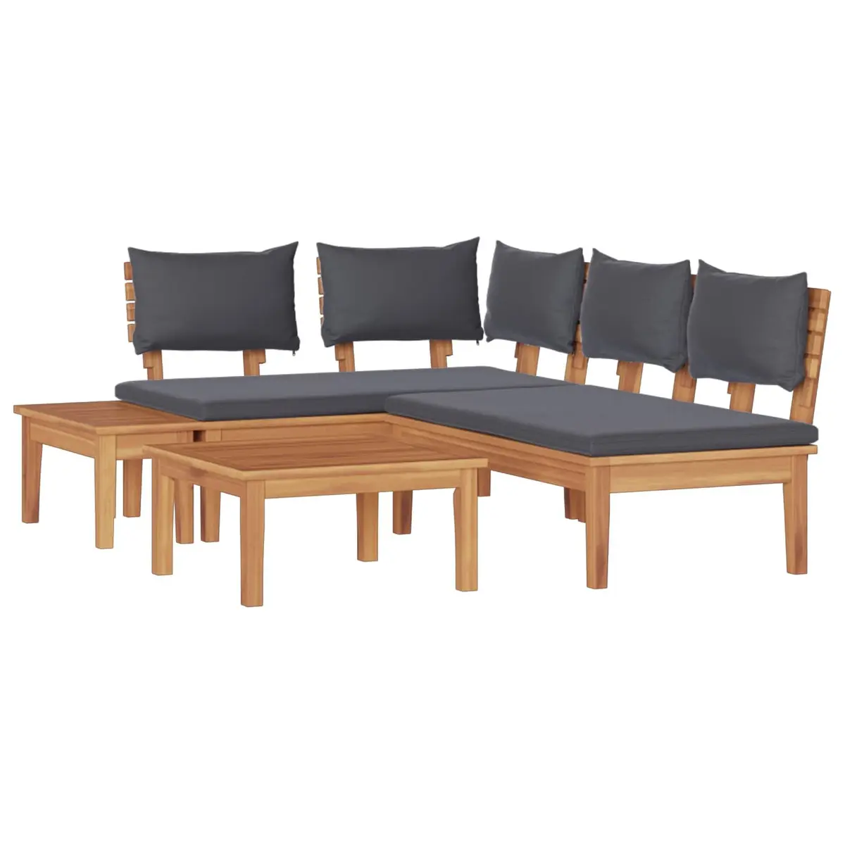 4-Piece Brown Grey Outdoor Sofa Set