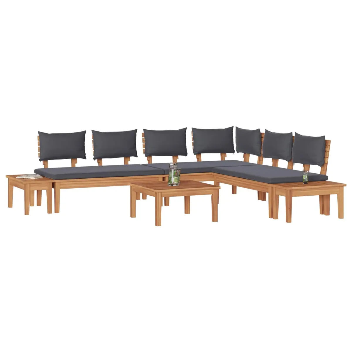 3-Piece Garden Sofa Set with Durable Teak Frame