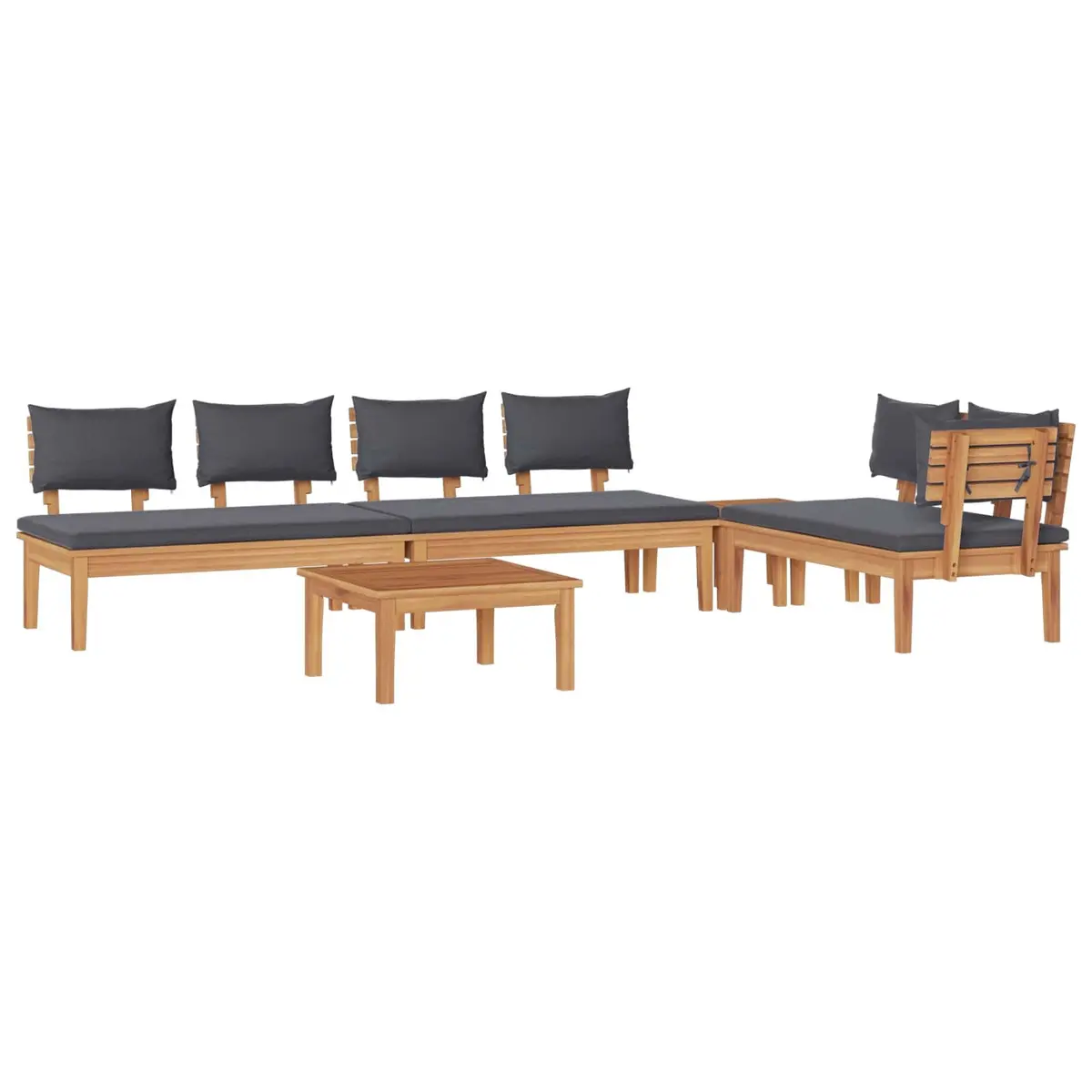 5 Piece Outdoor Garden Sofa Set in Brown and Grey