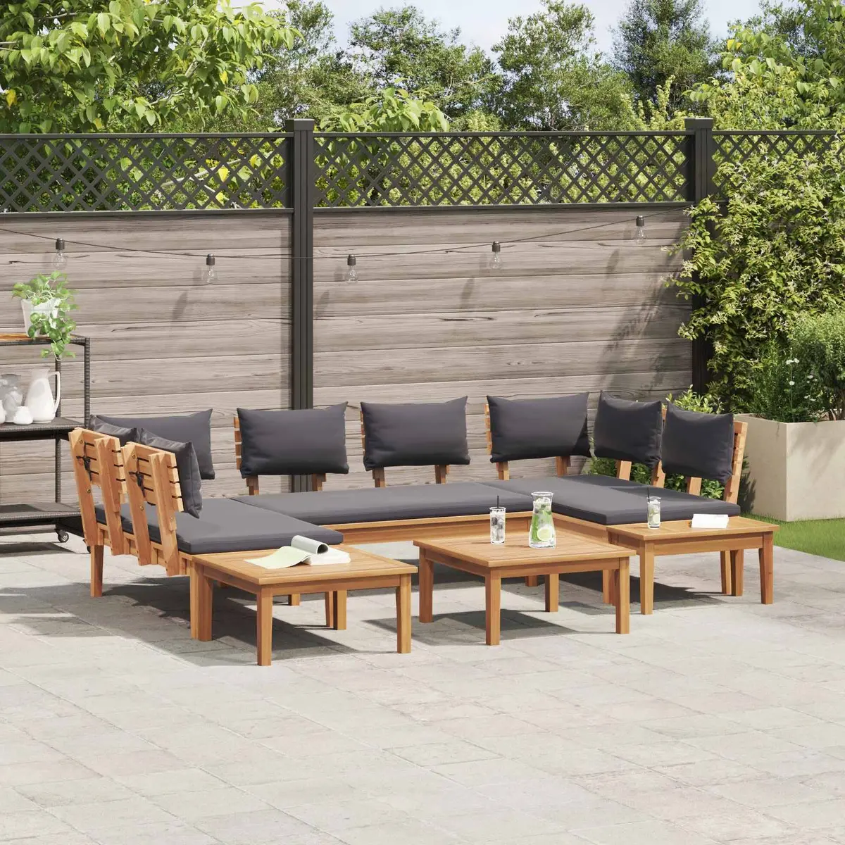 4 Piece Modern Garden Sofa Set for Outdoor Use