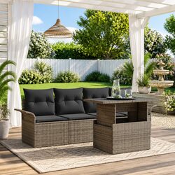 Stylish 5-Piece Modular Garden Sofa Set with Cushions
