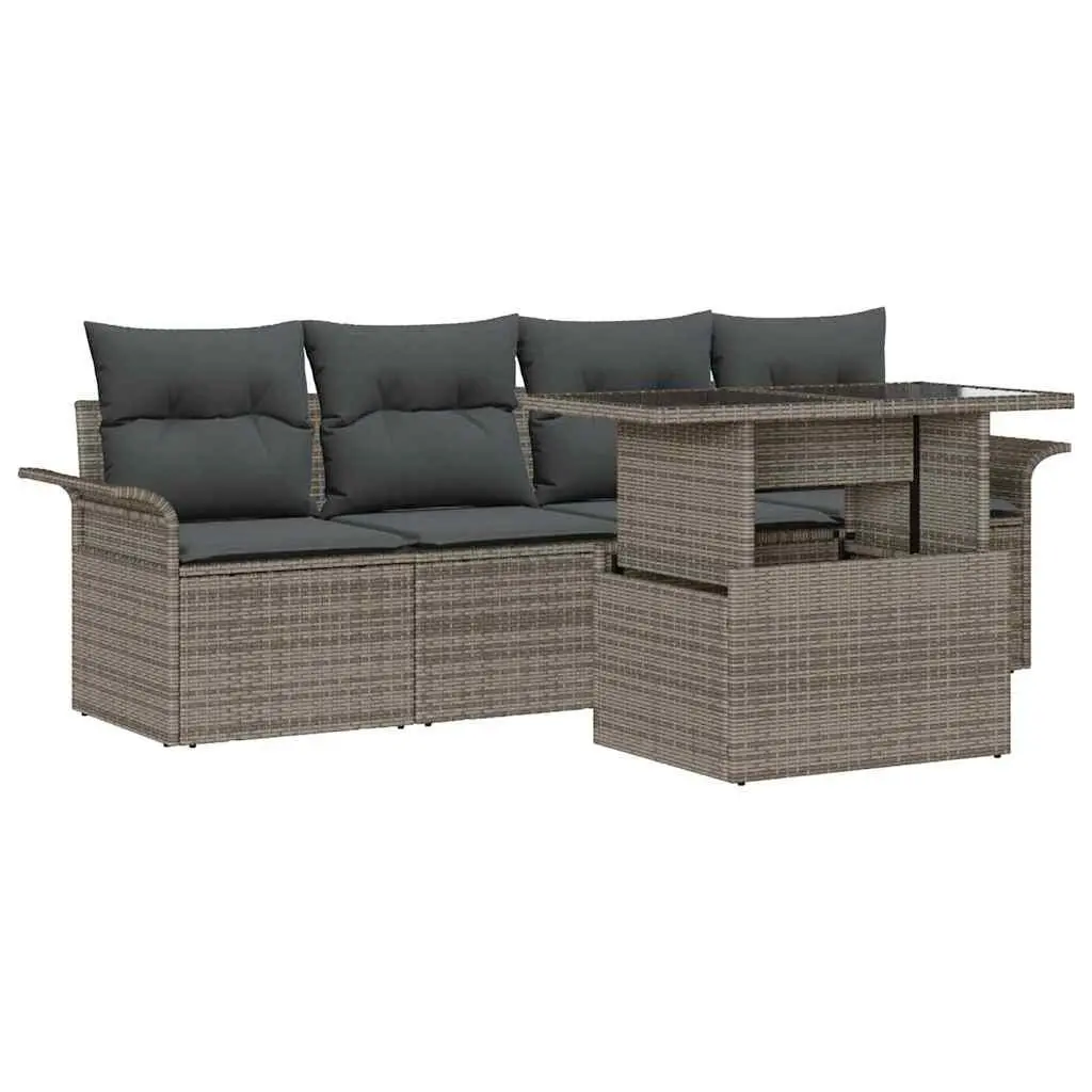 5-Piece Modular Garden Sofa Set with Cushions