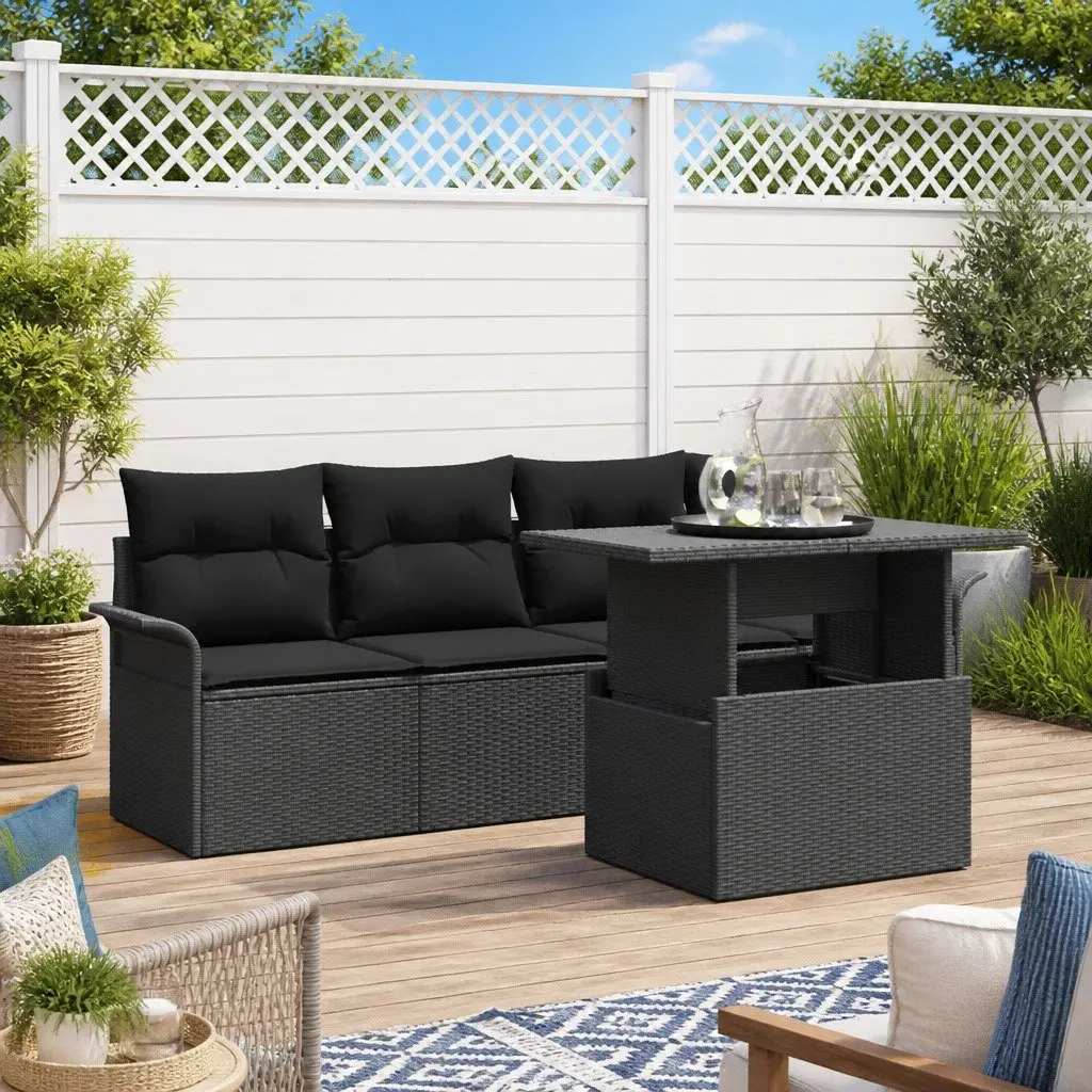 5-Piece Modular Garden Sofa Set with Cushions