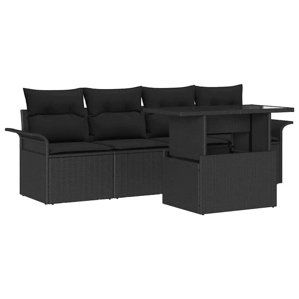5-Piece Modular Garden Sofa Set with Cushions