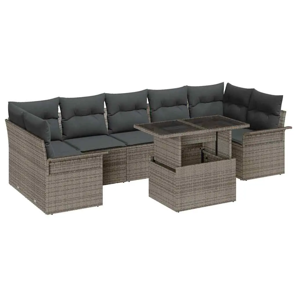 8-Piece Modular Garden Sofa Set in Grey