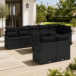 Stylish 9 Piece Modular Outdoor Sofa Set with Cushions
