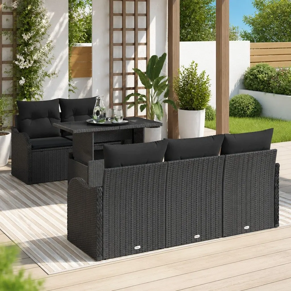 Modular Outdoor Garden Sofa Set in Black