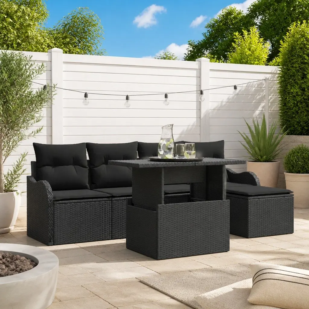 Modular Garden Sofa Set 6 Pcs with Cushions