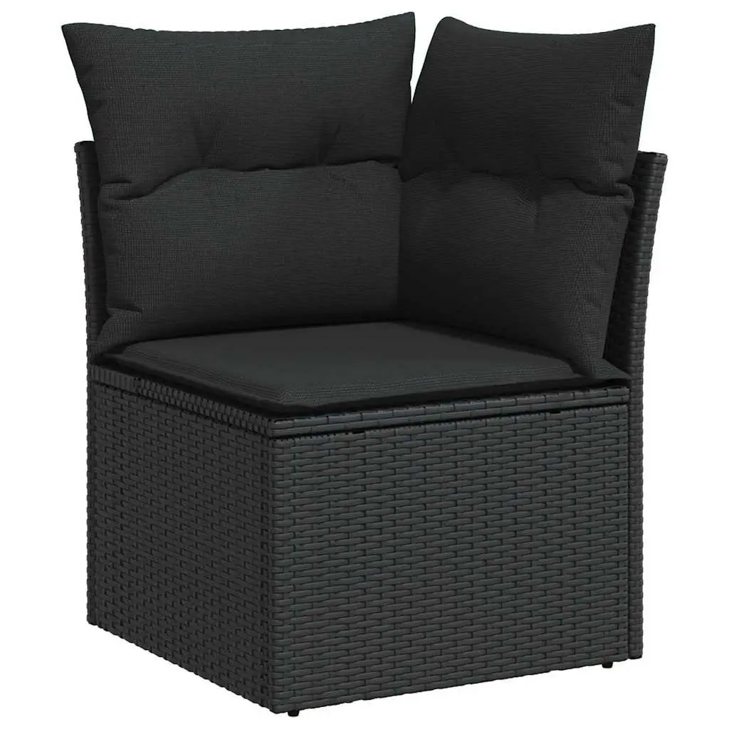 Modular Garden Sofa Set 9 Pieces Black Rattan