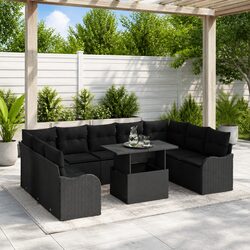 Quality Black Rattan 10 Piece Modular Outdoor Sofa Set