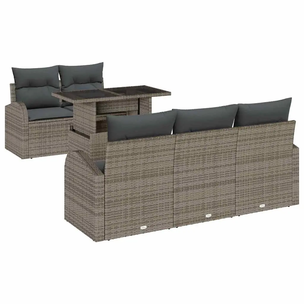 6-Piece Modular Garden Sofa Set in Grey