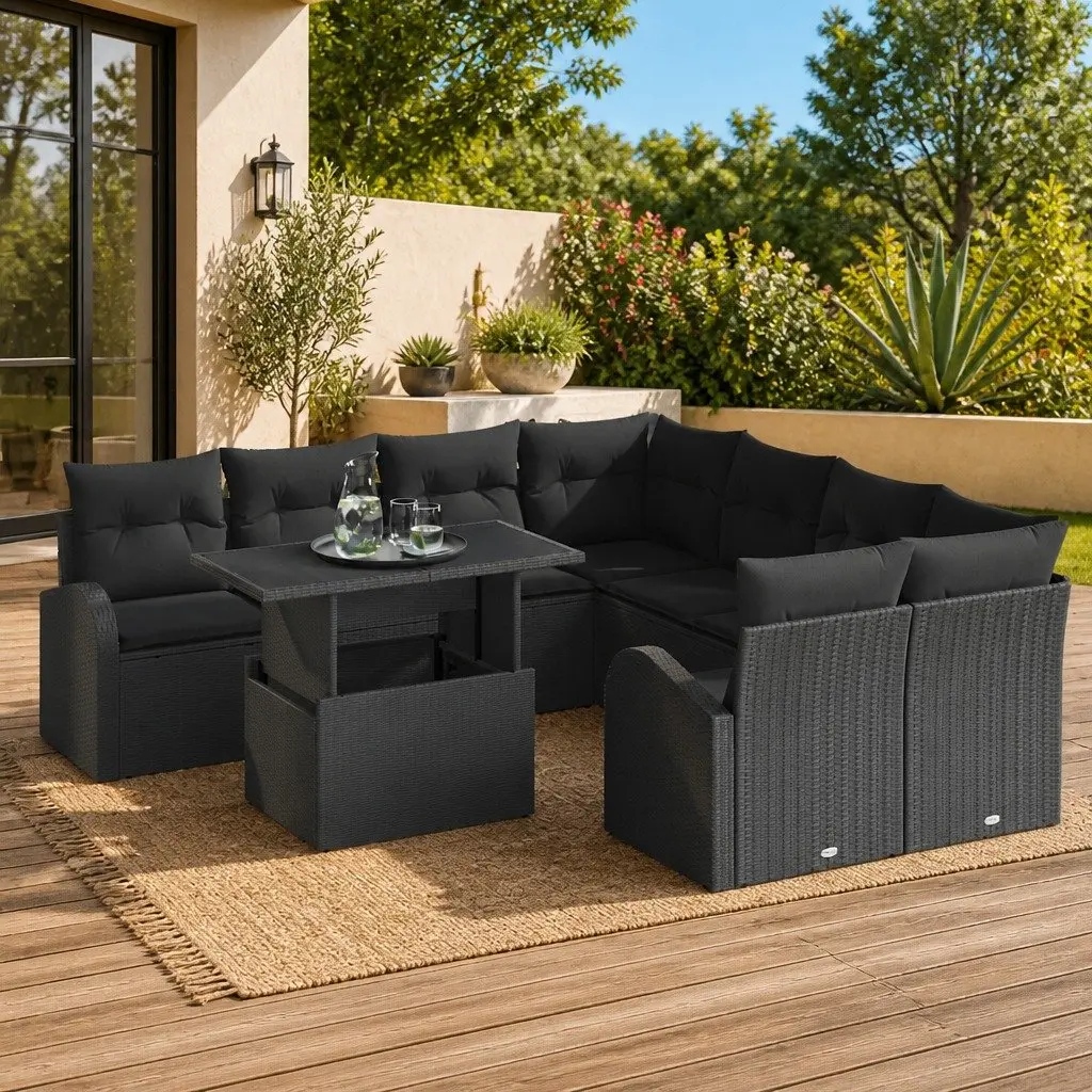 9 Piece Outdoor Modular Garden Sofa Set