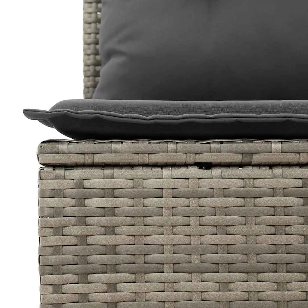 7-Piece Grey Poly Rattan Garden Sofa Set