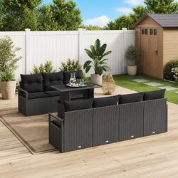 Durable 8-Piece Modular Outdoor Garden Sofa Set with Cushions