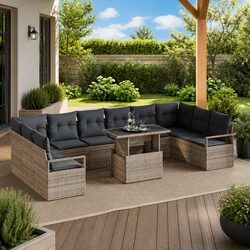 Exceptional 11 Piece Grey Modular Garden Sofa Set