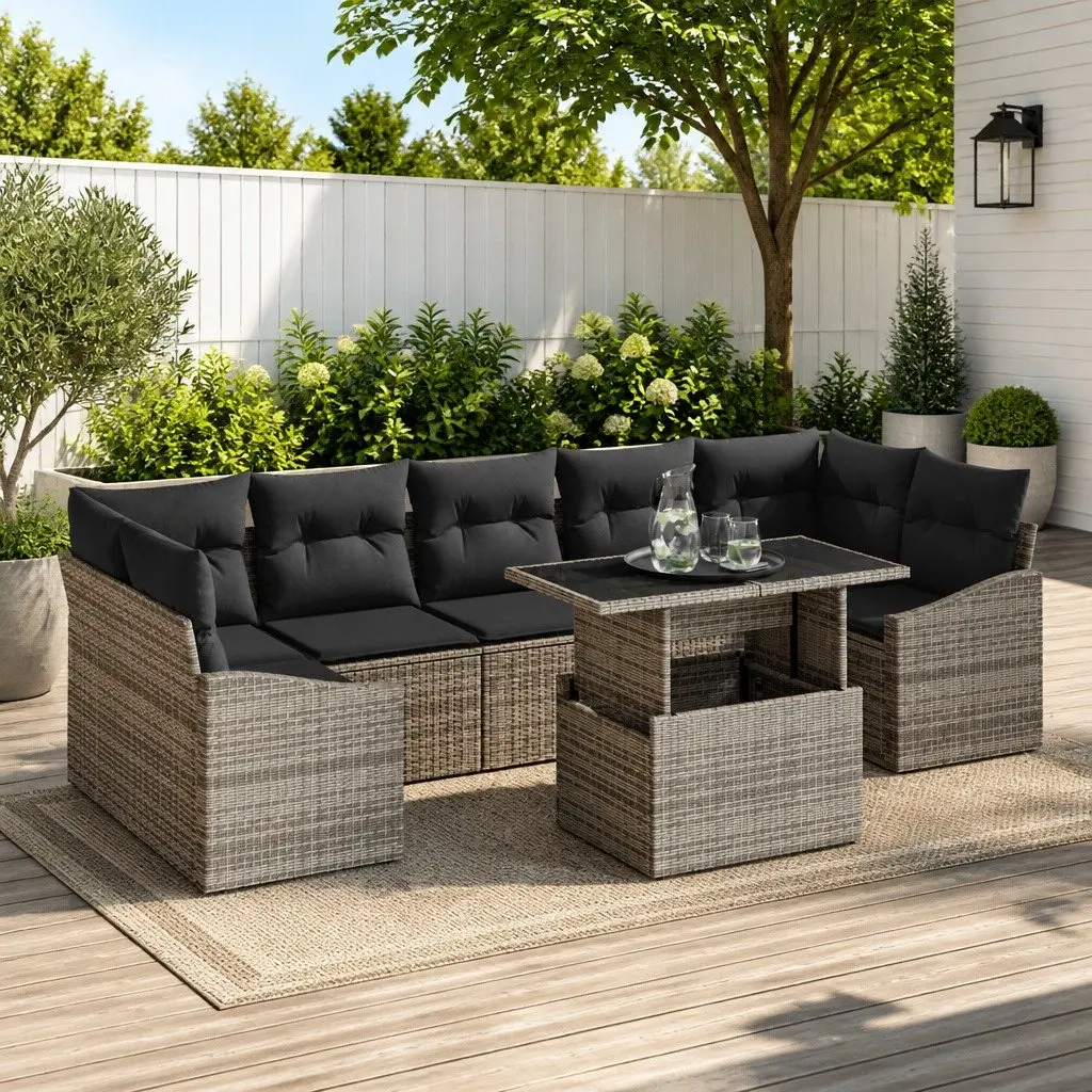 8-Piece Modular Garden Sofa Set with Cushions