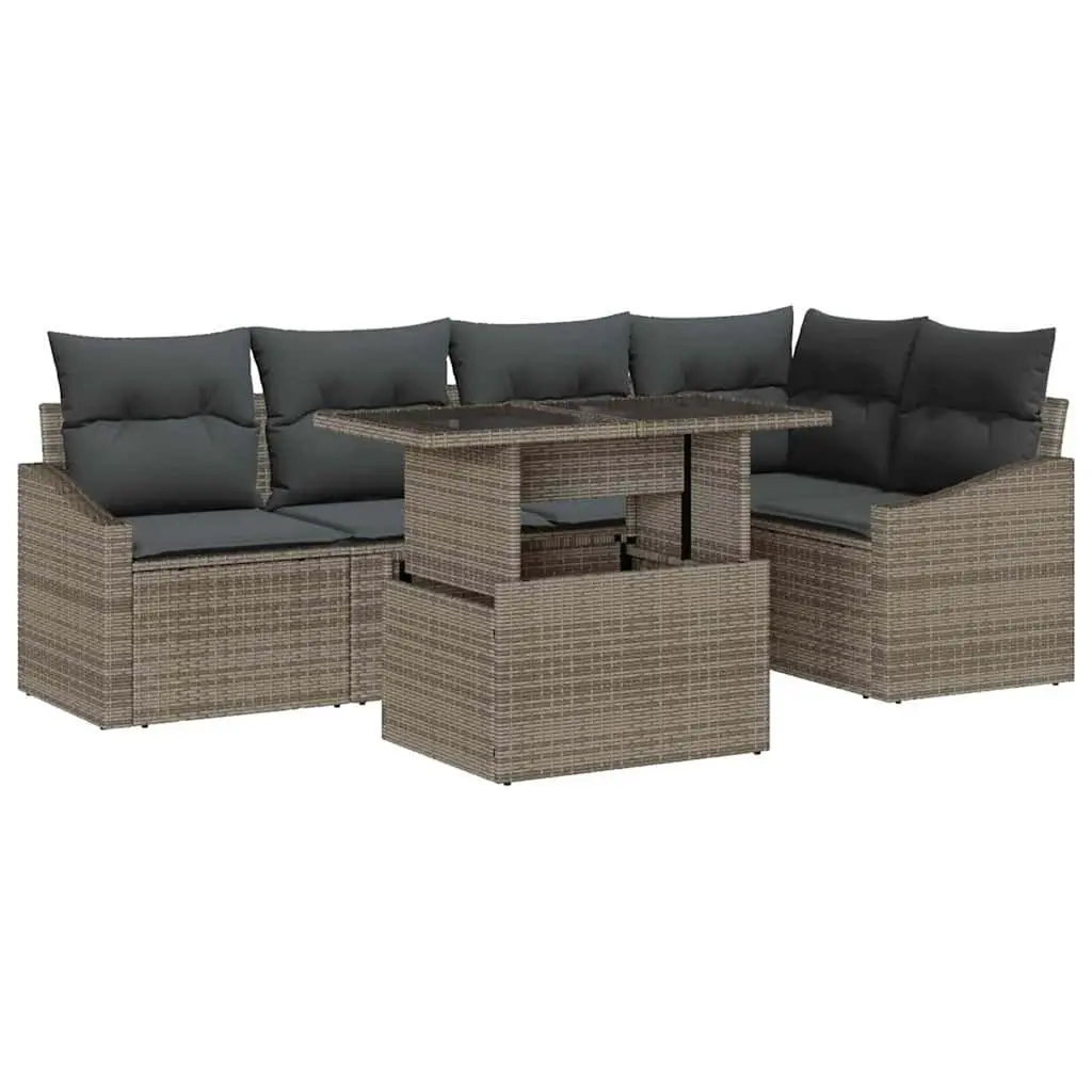Outdoor Garden Sofa Set 6-Piece Modular Patio Sectional Rattan Seating with
